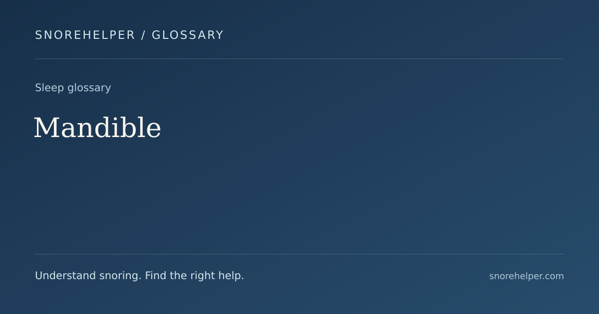 Glossary: Mandible