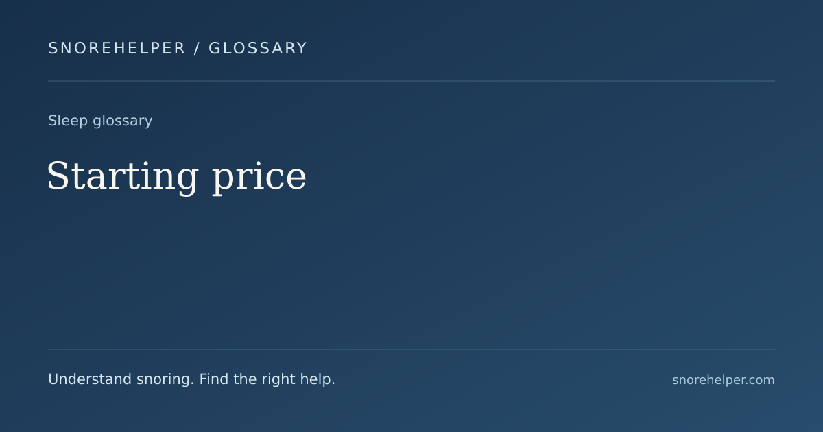 Glossary: Starting price